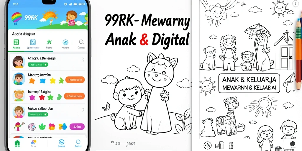 Antarmuka aplikasi Mewarnai Digital 99RK yang menarik dan interaktif.