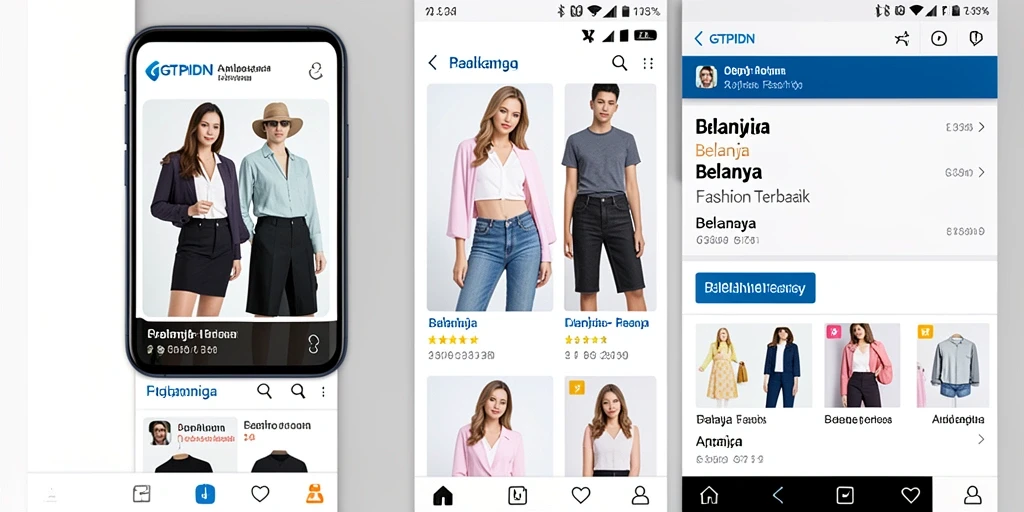 Antarmuka GTPIDN yang menampilkan berbagai produk fashion.