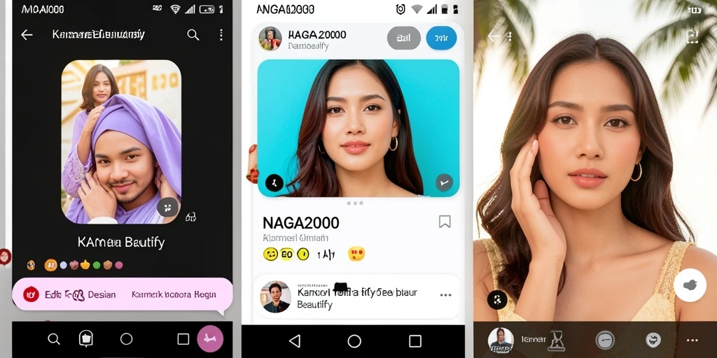 Antarmuka NAGA2000 yang menarik dan fungsi Kamera Beautify yang lengkap.