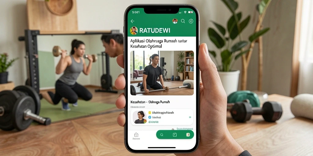 Tampilan antarmuka RATUDEWI yang ramah pengguna untuk olahraga di rumah.